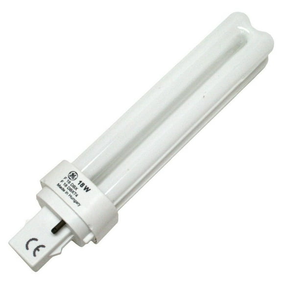 GE Lighting 97579 (12-Pack) 18-Watt Energy Smart Double Biax Compact Fluorescent Light Bulb, 3500K, 1250 Lumens, T4 Shape, G24D-2 Bi-Pin Base