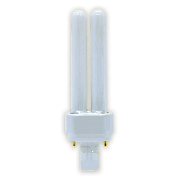 GE Lighting 97594 4-Pack F13DBX/827/ECO4P 13-Watt CFL Plug-In Double Biax Ecolux Light Bulb, 2700K, 900 Lumens, T4 shape, G24q-1 4-pin base