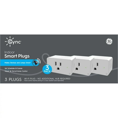 GE Lighting Cync Indoor Smart Plug 3 Pack, Bluetooth and Wi-Fi Outlet Socket