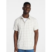 Men's & Big Men's Regular Fit Microfiber Button-Up Shirt with Short Sleeves, Sizes XS-5XL