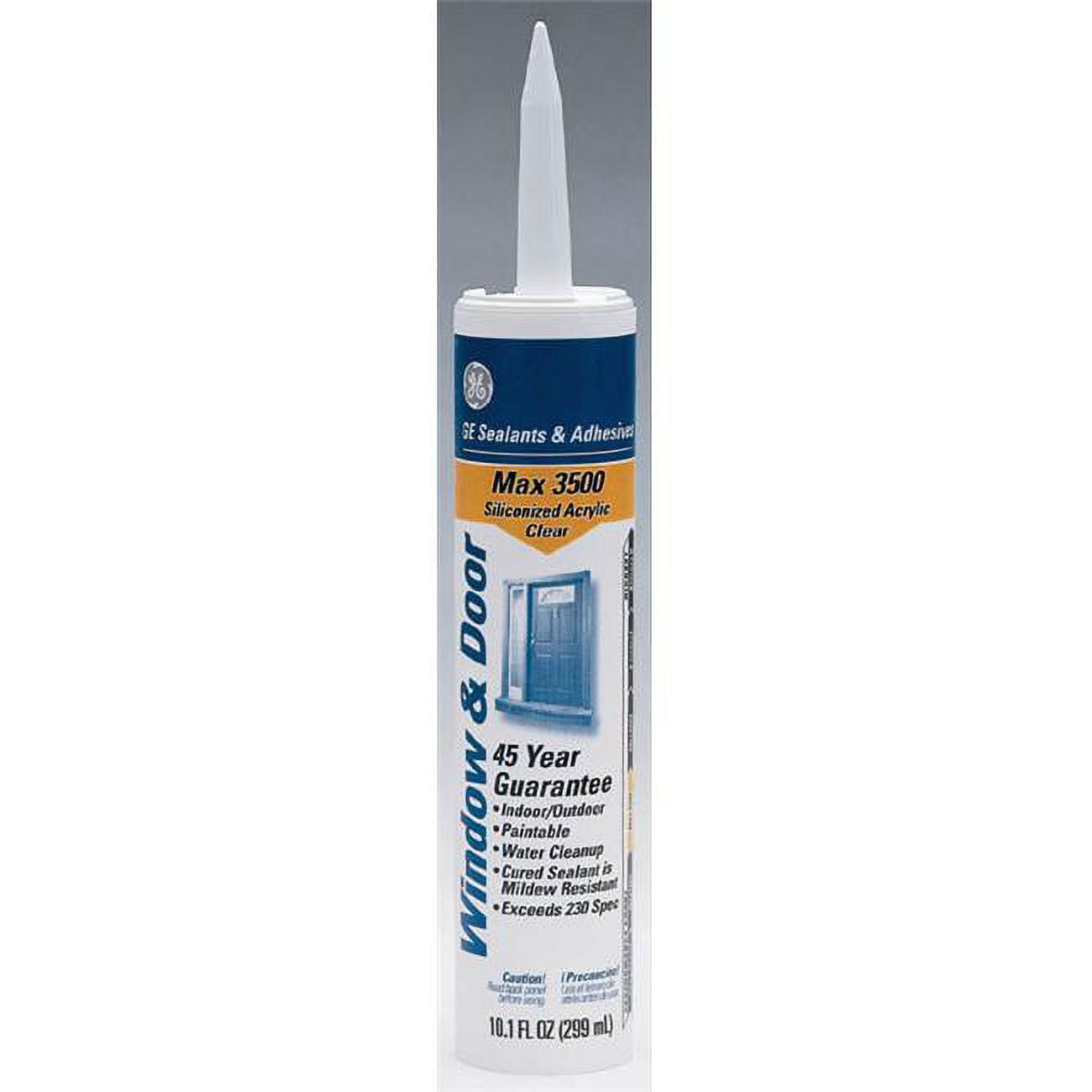 GE Max Extra Crystal Clear Siliconized Acrylic Caulk 10.1 oz.