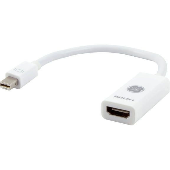 GE Mini DisplayPort to HDMI Adapter, White, 33589