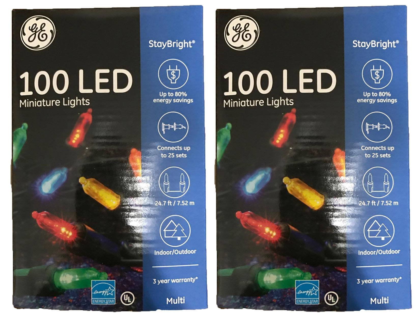 Small Led Light Set General Electric Mini LED Light Set, 100 Multi-Colored Bulbs, 200 ...