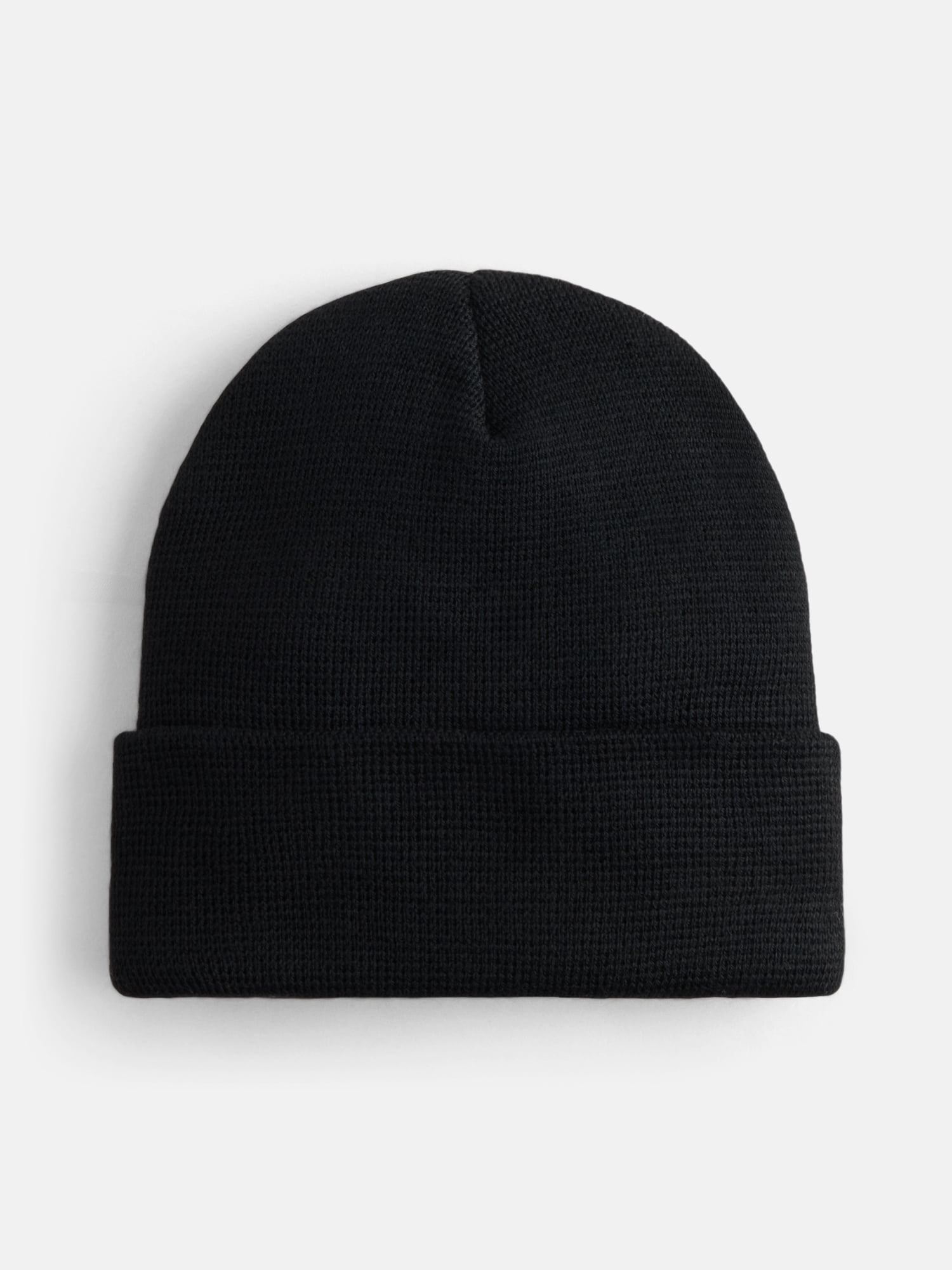 George Men's Waffle Knit Beanie Hat, Black