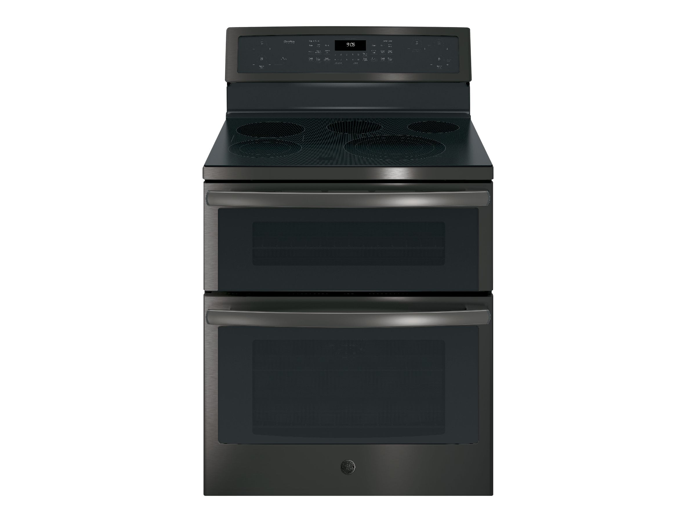 GE PB960BJTS - Range (double oven) - freestanding - width: 29.9 in - depth: 28.3 in - height: 47 in - with self-cleaning - black stainless