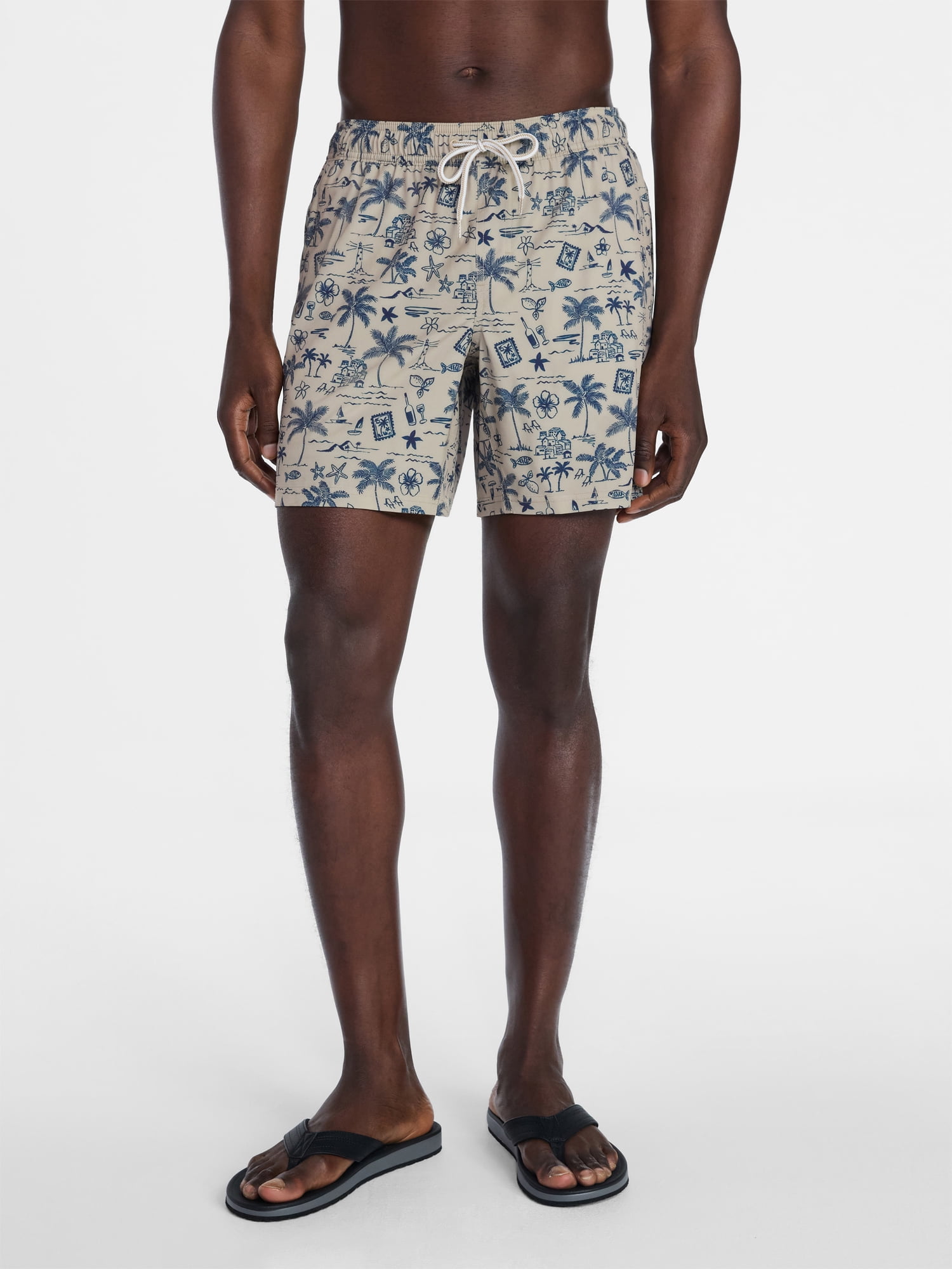 George Men's and Big Men's Performance Lined Swim Trunks, 5" Inseam, Sizes S-3XL
