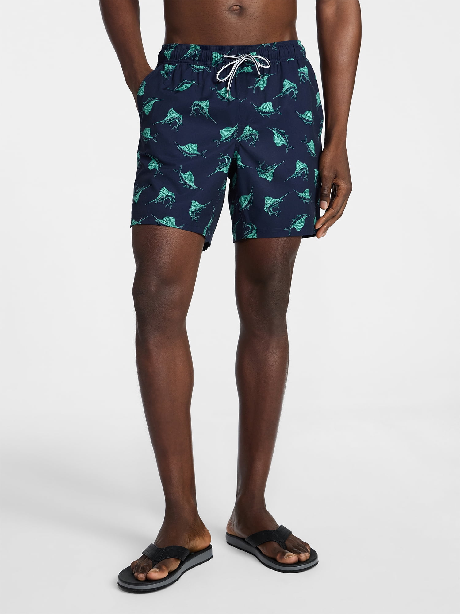 George Men's and Big Men's Performance Lined Swim Trunks, 5" Inseam, Sizes S-3XL