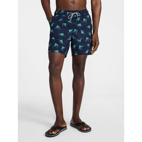 George Men's and Big Men's Performance Lined Swim Trunks, 7" Inseam, Sizes S-3XL
