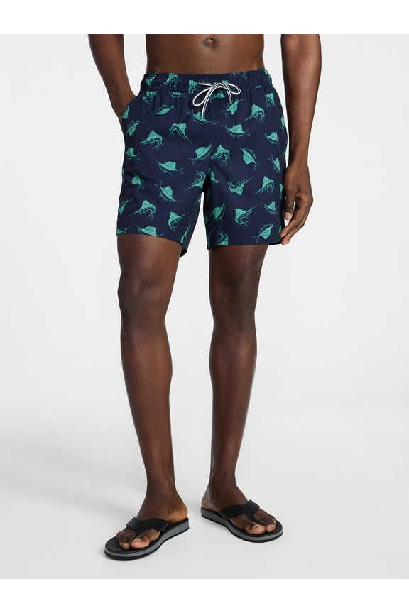 Men's and Big Men's Performance Lined Swim Trunks, 5" Inseam, Sizes S-3XL