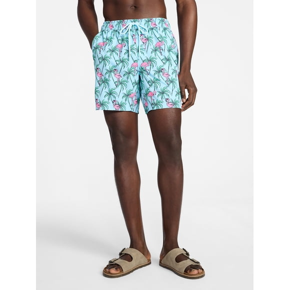 Men's and Big Men's Performance Lined Swim Trunks, 5" Inseam, Sizes S-3XL