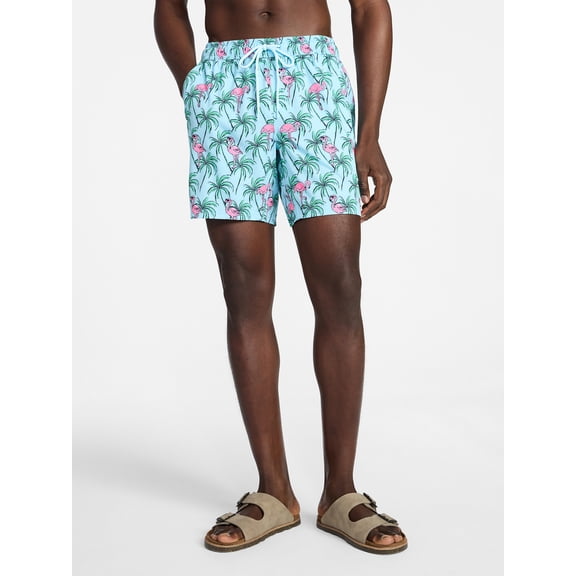 George Men's and Big Men's Performance Lined Swim Trunks, 5" Inseam, Sizes S-3XL