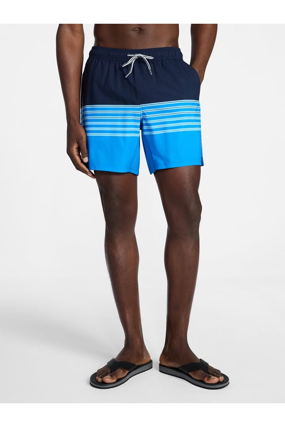 Men's and Big Men's Performance Lined Swim Trunks, 5" Inseam, Sizes S-3XL