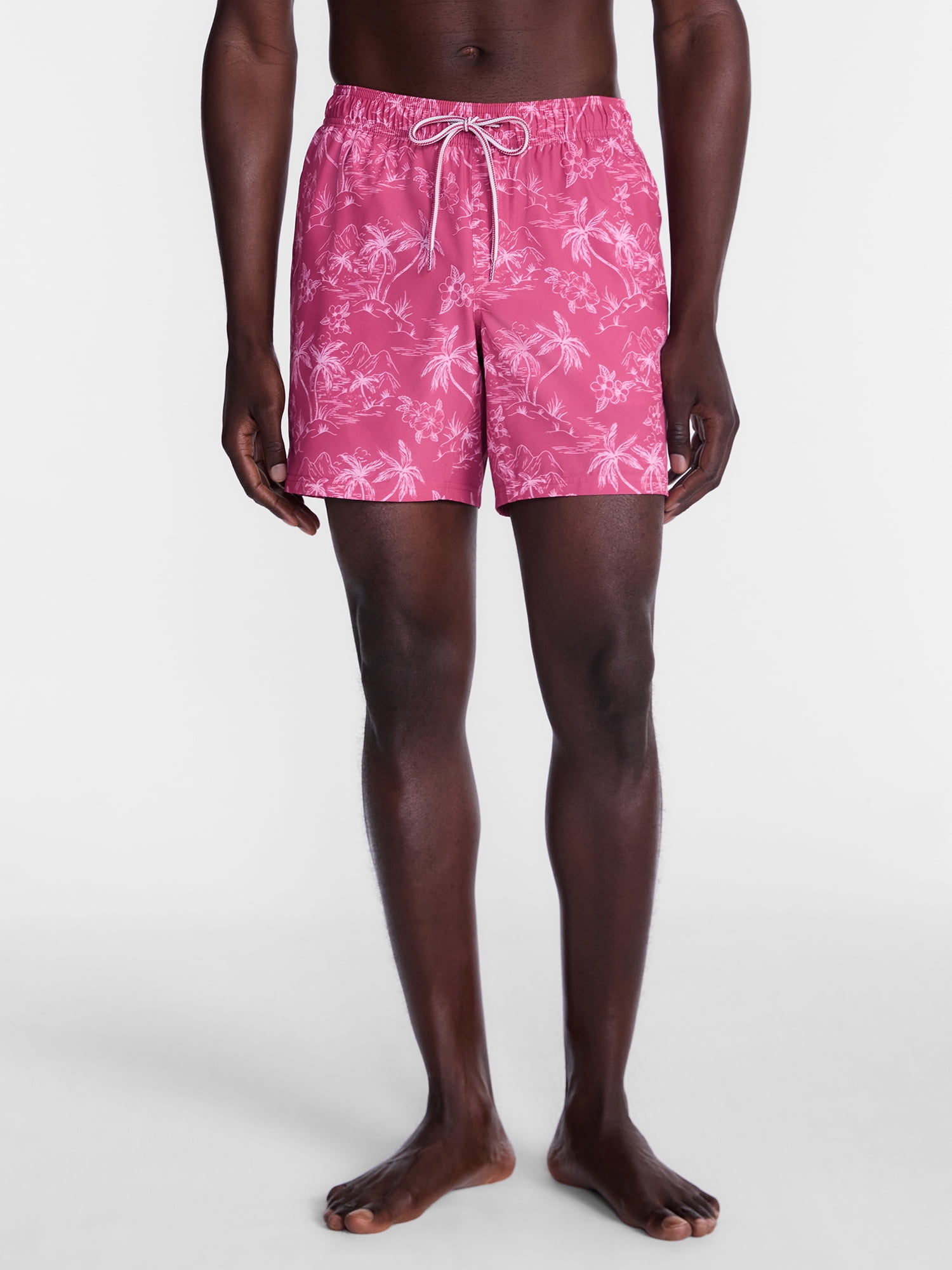 George Men's and Big Men's Performance Lined Swim Trunks, 5" Inseam, Sizes S-3XL