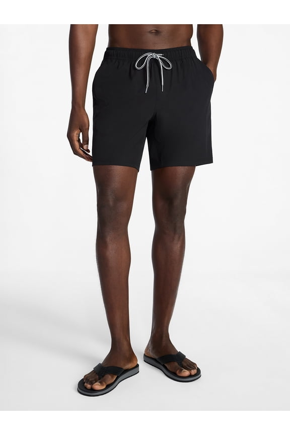 Men's and Big Men's Performance Lined Swim Trunks, 5" Inseam, Sizes S-3XL