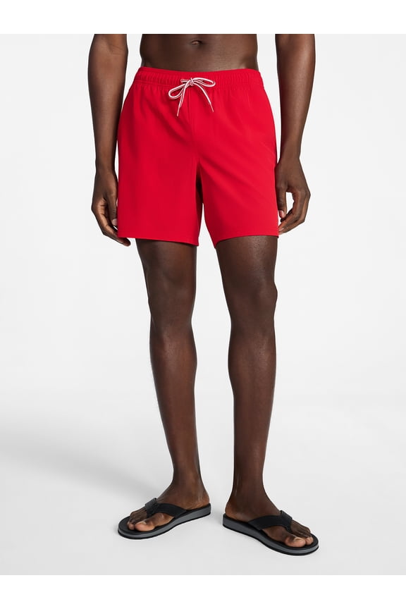 Men's and Big Men's Performance Lined Swim Trunks, 5" Inseam, Sizes S-3XL