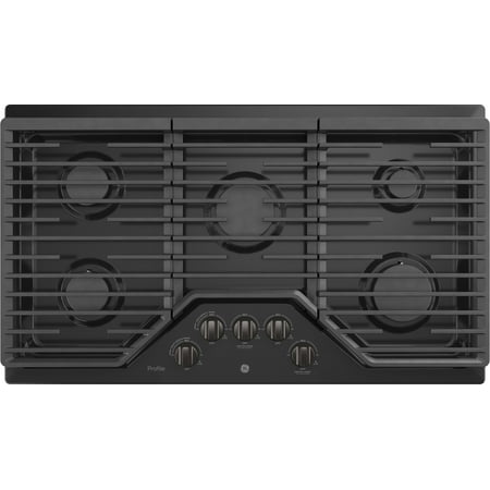 GE Profile - 36" Built-In Gas Cooktop - Black stainless steel