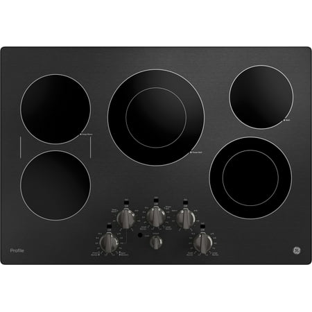 GE Profile - 30" Electric Cooktop - Black stainless steel