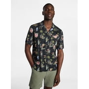 Men's Relaxed Fit Printed Camp Shirt with Short Sleeves, Sizes S-3XLT