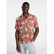 Men's Relaxed Fit Printed Camp Shirt with Short Sleeves, Sizes S-3XLT