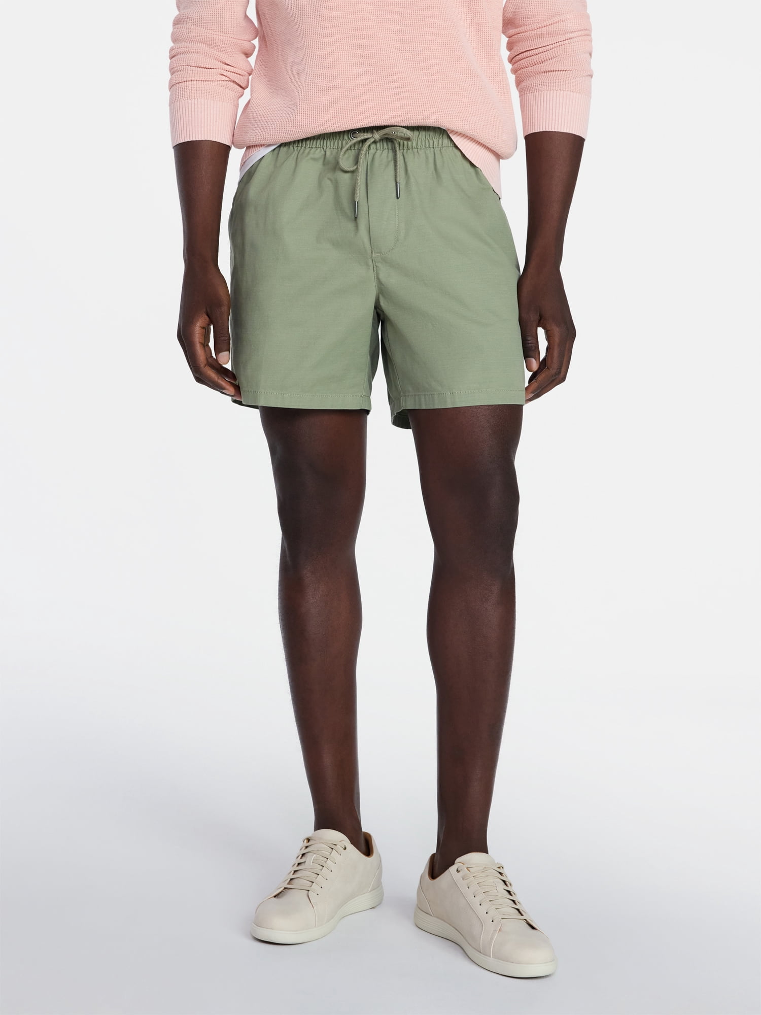 George Men's & Big Men's Modern Fit Slub Pull On Shorts, 6", 8" Inseams, Sizes S-3XL