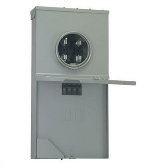 GE PowerMark Gold 200A 4-Space 8-Circuit Outdoor Meter Socket Load Center