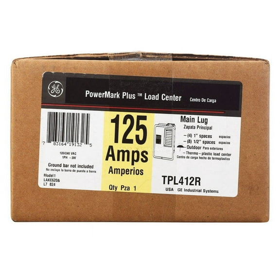 GE PowerMark Plus 125 amps 240 V 4 space 8 circuits Surface Mount Circuit Breaker Panel