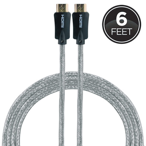 GE Premium HDMI Cable with Ethernet, 6 ft., Full HD 1080P 4K