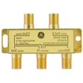 GE Pro™ 4Way Coax Cable Splitter, 4 Pack, RG6 Compatible, Gold Plated