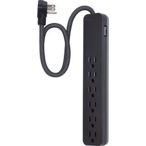 GE Pro 6-Outlet Surge Protector Power Strip, 2 Ft Cord