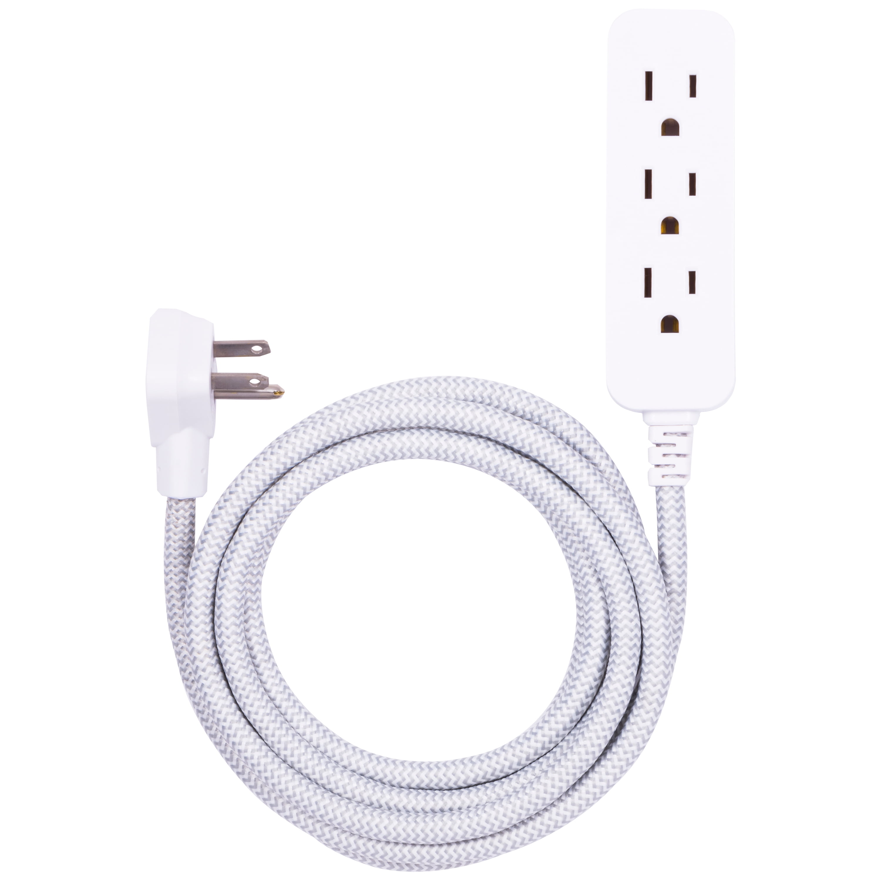 GE Pro 8ft 3-Outlet Surge Protector Extension Cord with Braided Design