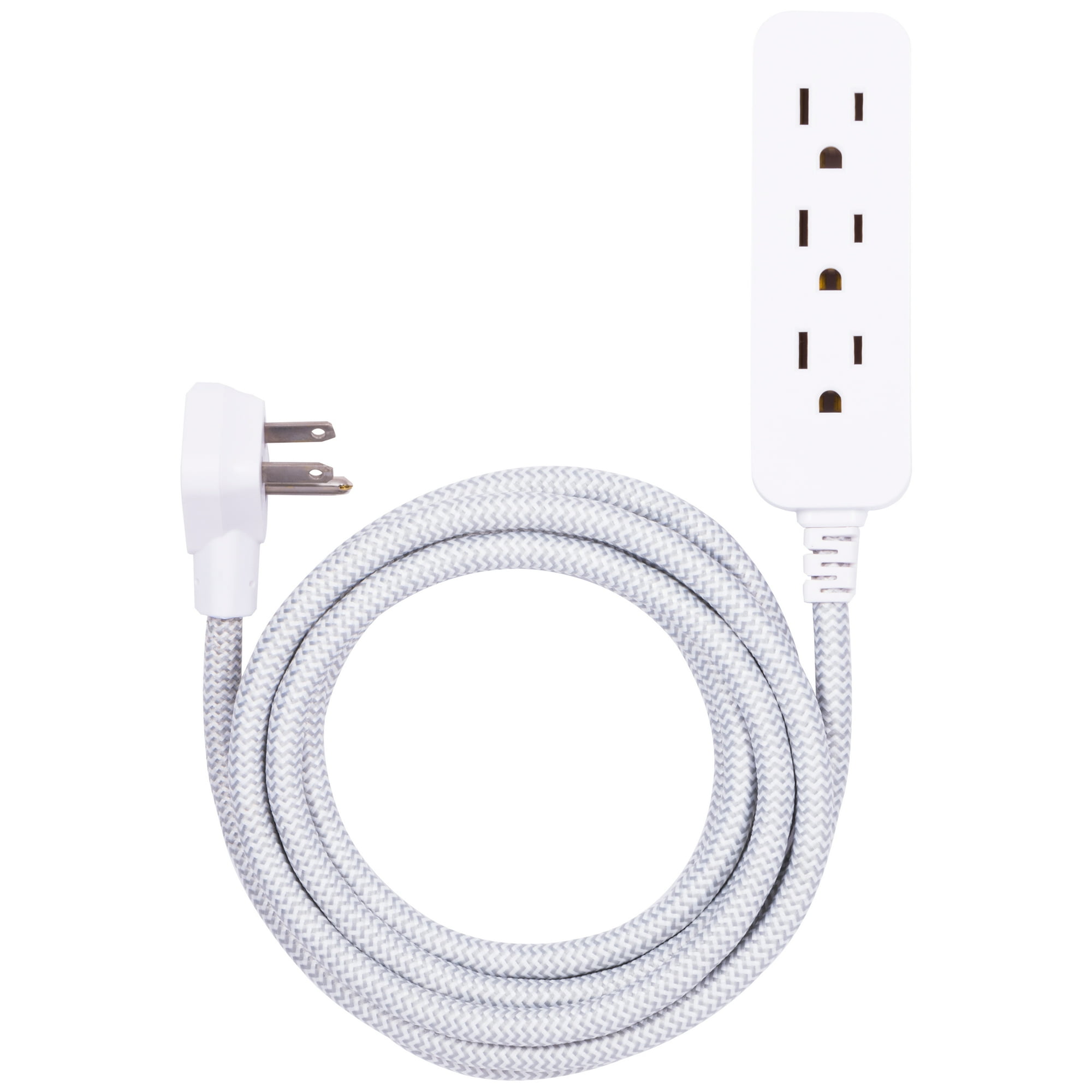 GE Pro 8ft 3-Outlet Surge Protector Extension Cord with Braided Design