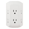 thumbnail image 1 of GE Pro Side-Access 6 Outlet Surge Protector, White Wall Tap Adapter, 15A 43648, 1 of 8