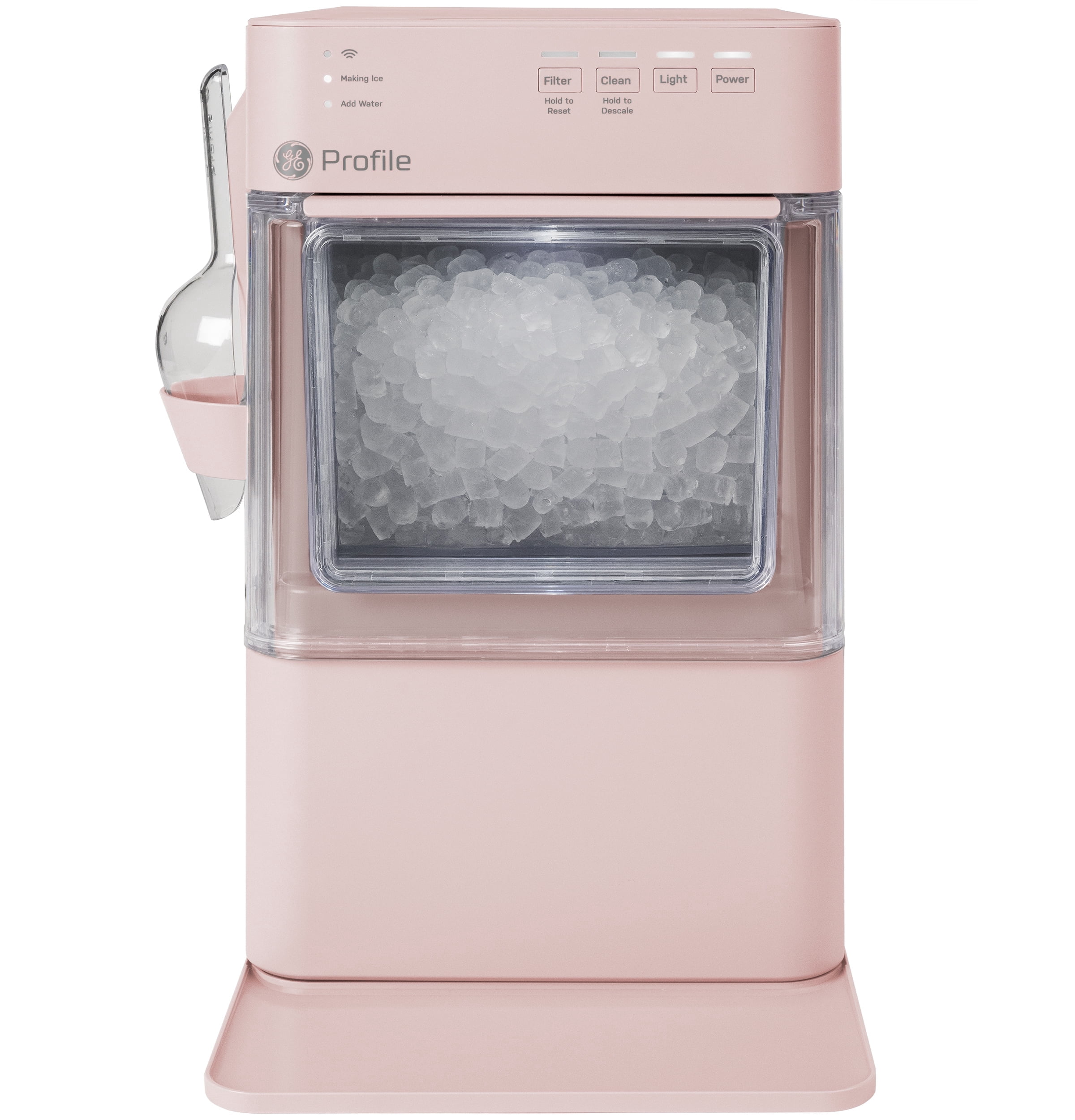 GE Profile Opal Mini Countertop Nugget Ice Maker WiFi Connected Auto Clean Peony Pink