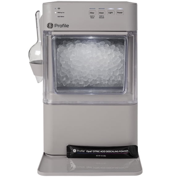 GE Profile Opal Mini Countertop Nugget Ice Maker WiFi Connected Auto Clean Stone Grey