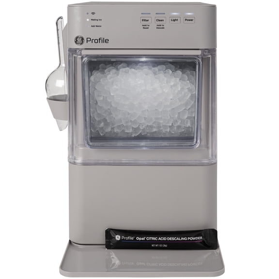 GE Profile Opal Mini Countertop Nugget Ice Maker WiFi Connected Auto Clean Stone Grey