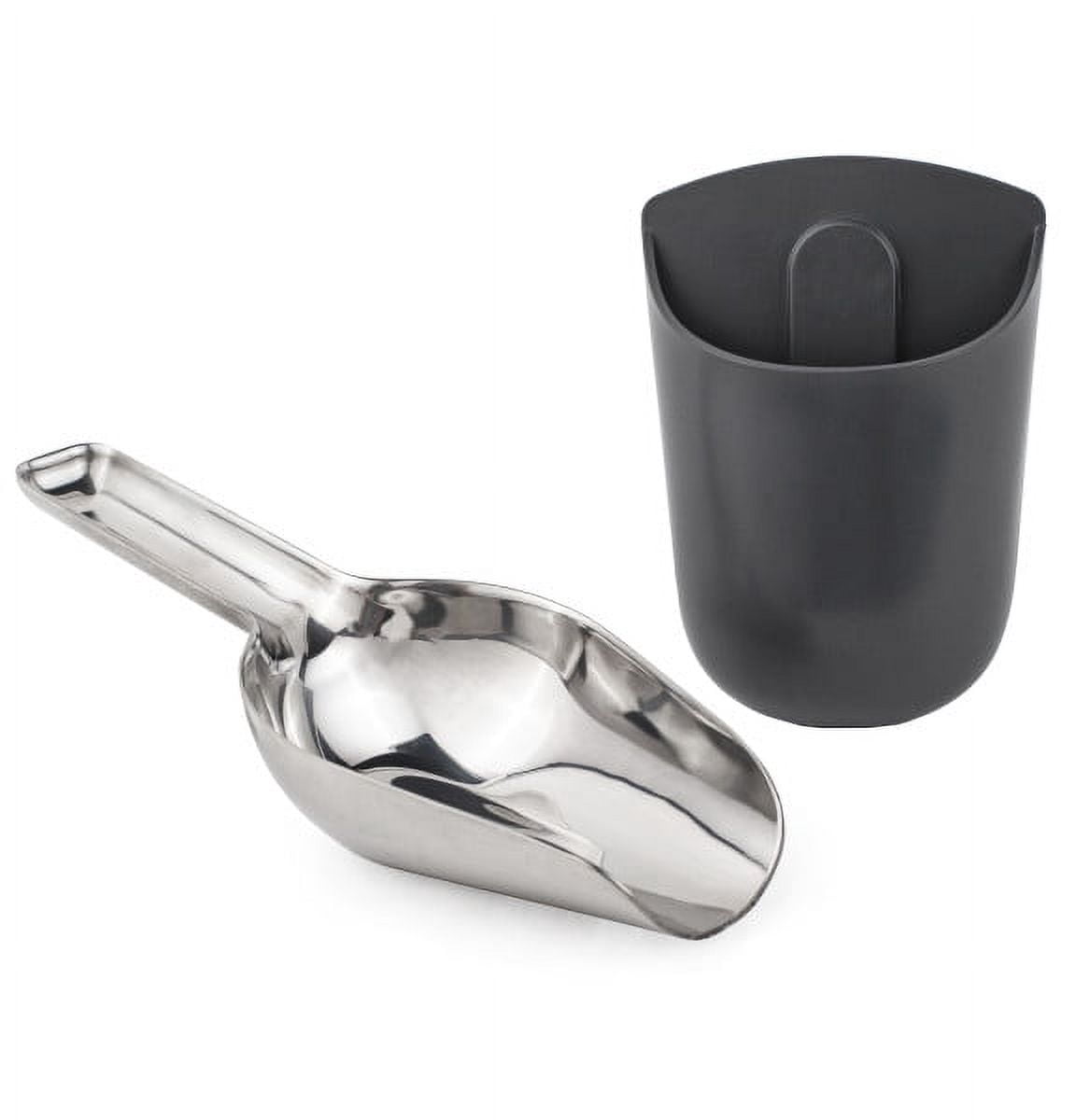 GE Profile Opal Stainless Steel Scoop + Magnetic Holder, Ergonomic Grip, Works with most Opal Nugget Ice Makers