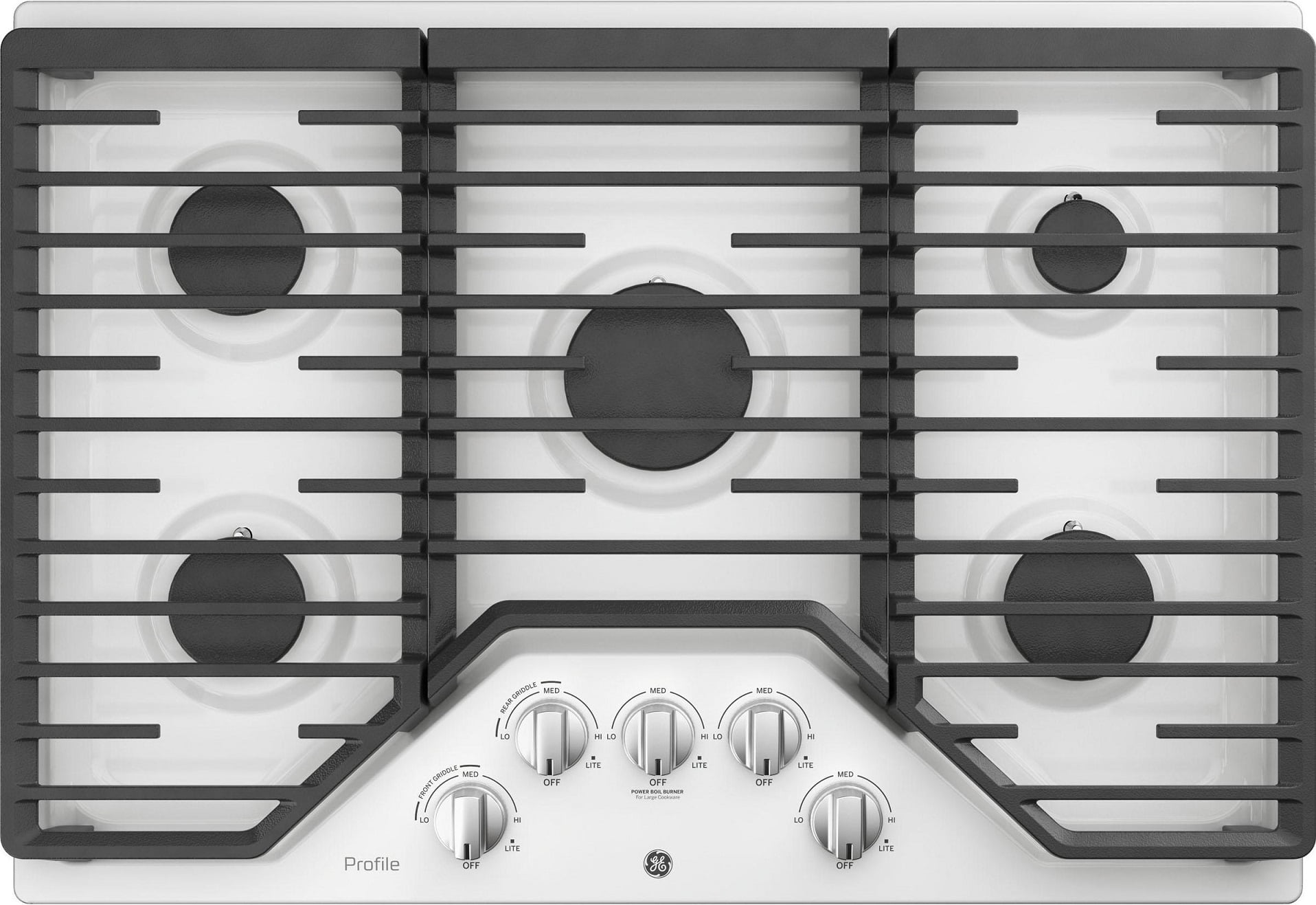 GE Profile PGP7030DLWW Profile 30 inch White 5 Burner Gas Cooktop