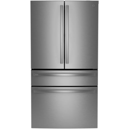 GE Profile - 36 in. Wide 23.2 Cu. Ft. 4-Door French Door Counter-Depth Smart Refrigerator with Dual-Dispense AutoFill Pitcher - Stainless Steel