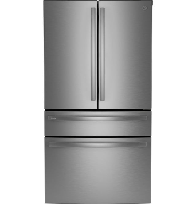 GE Profile Series PJD23BYWFS ENERGY STAR 23.3 Cu. Ft. Smart Counter-Depth Fingerprint Resistant Stainless 4-Door French-Door Refrigerator with Door In Door