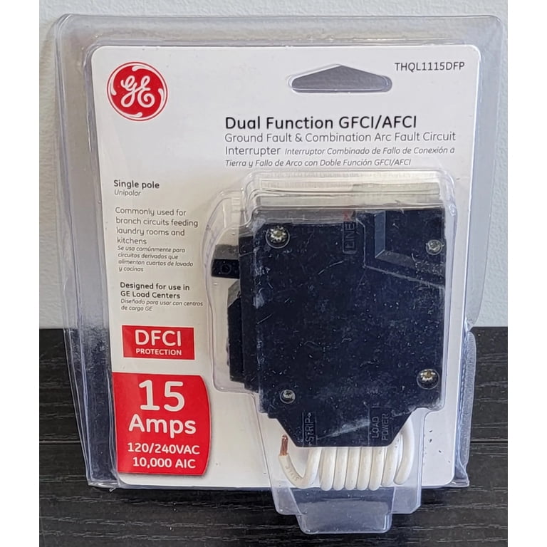 GE Q-Line THQL 15-amp 1-Pole Dual Function Afci/Gfci Circuit  GE 15A Single Pole Dual Function GFCI AFCI Ground Fault Combination THQL1115DFP main image 2