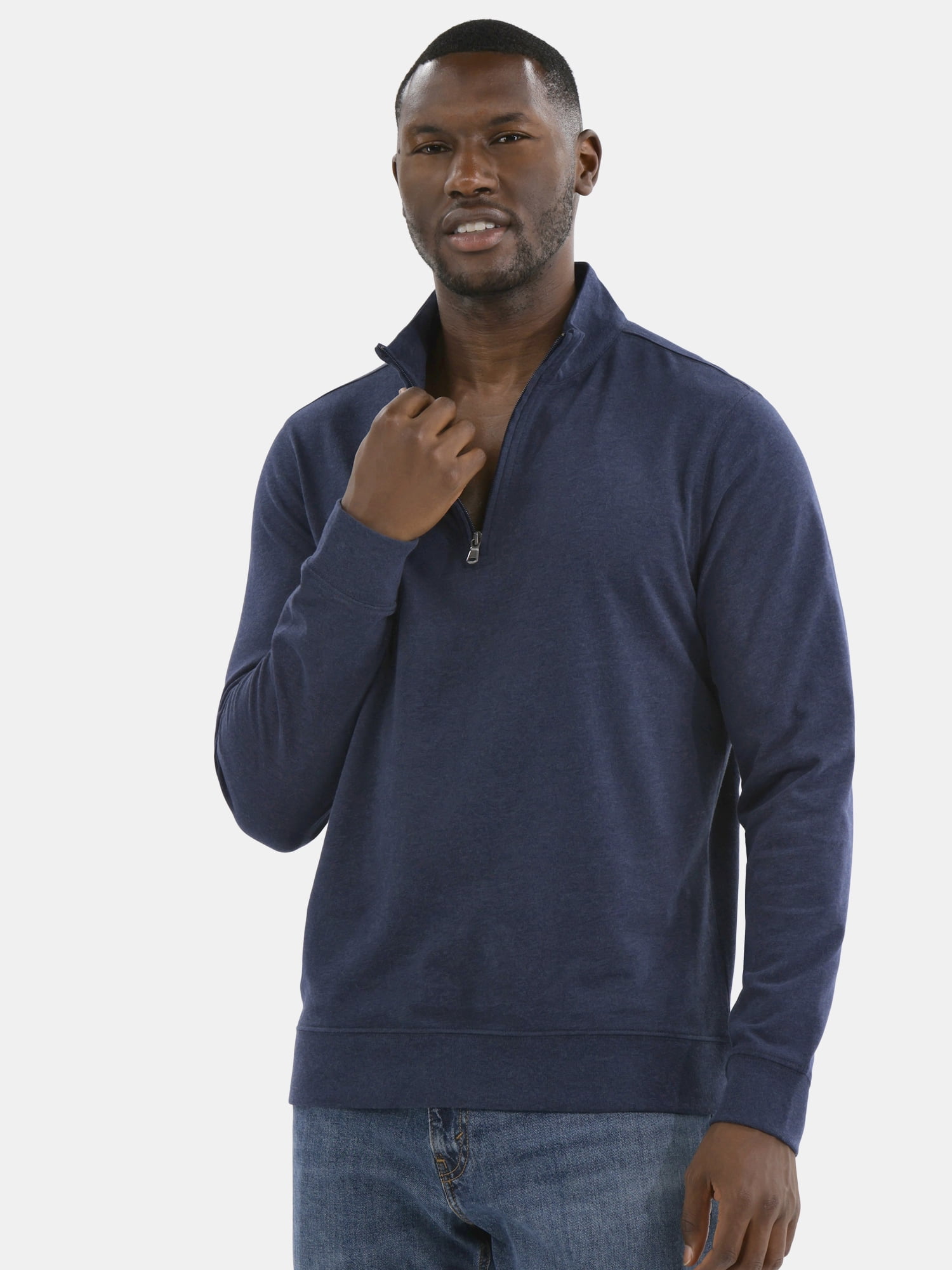 George Men's and Big Men's Quarter Zip Pullover with Long Sleeves, Sizes S-3XL