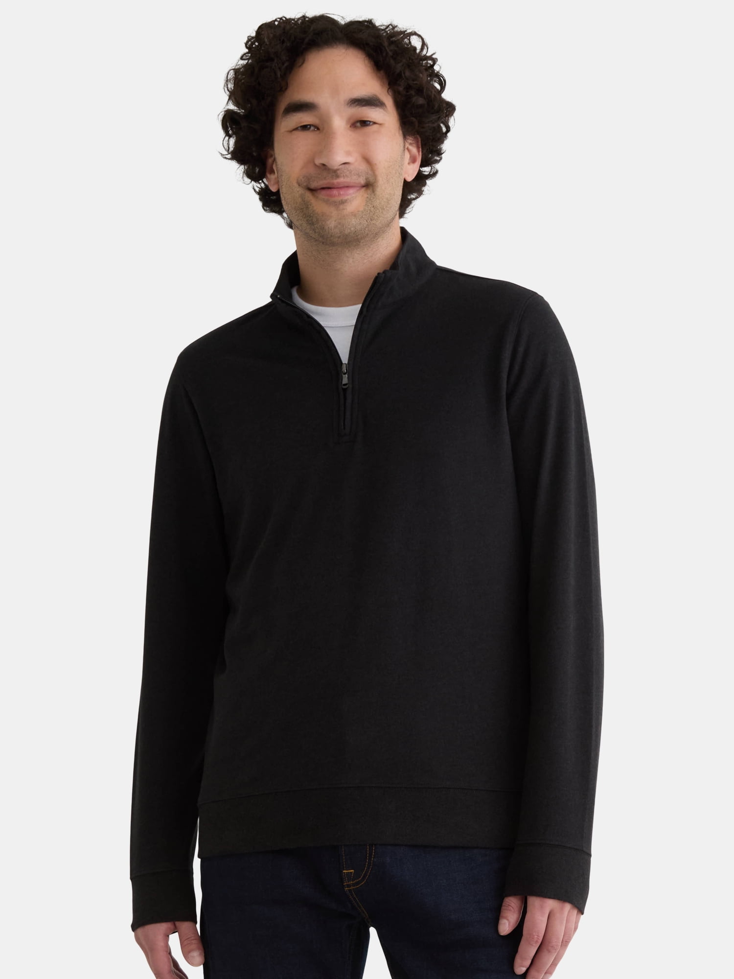 George Men's and Big Men's Quarter Zip Pullover with Long Sleeves, Sizes S-3XL