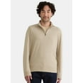 thumbnail image 1 of George Men's and Big Men's Knit Jersey Quarter Zip Pullover with Long Sleeves, Sizes S-3XL, 1 of 6