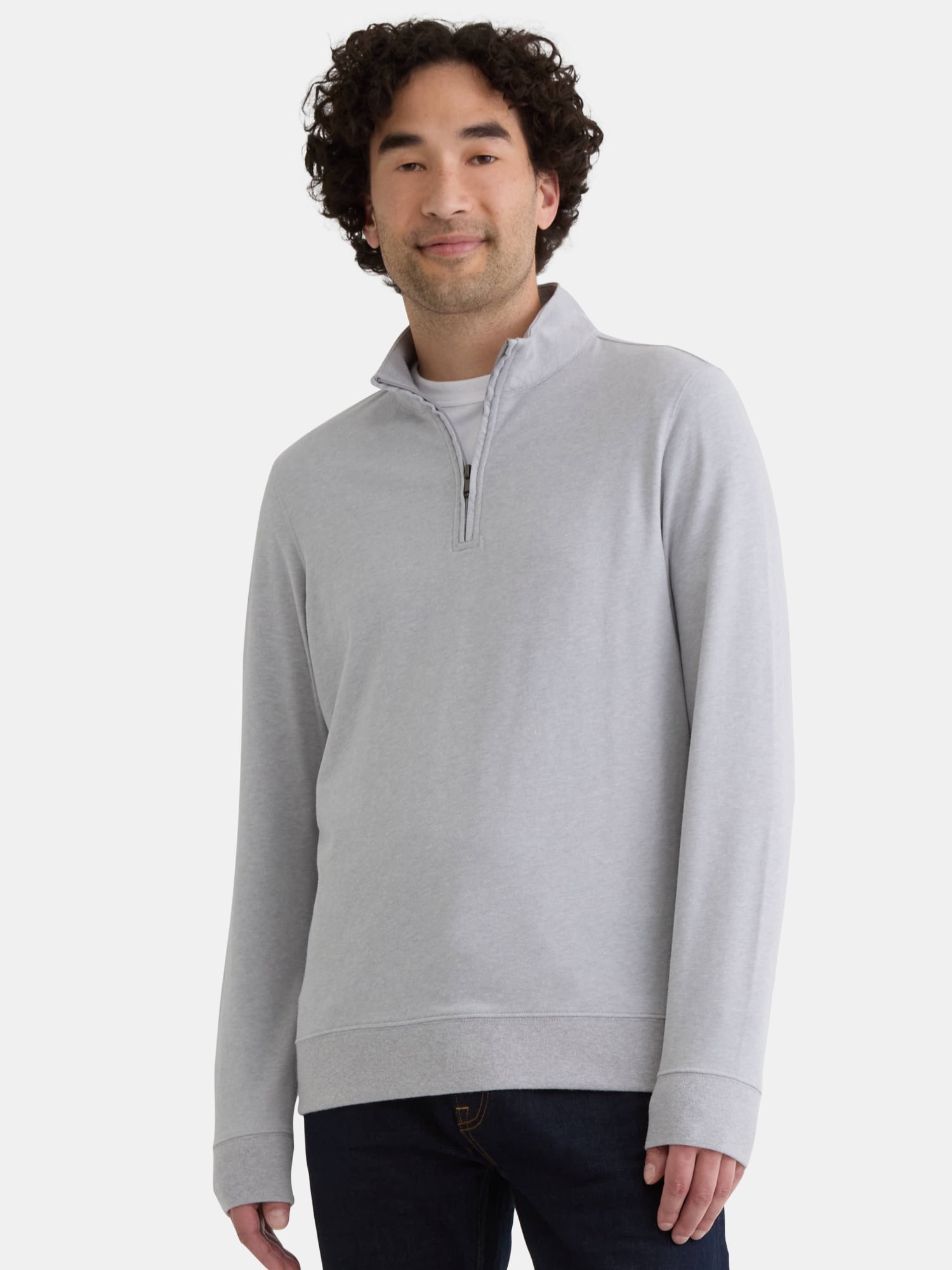 George Men's and Big Men's Quarter Zip Pullover with Long Sleeves, Sizes S-3XL