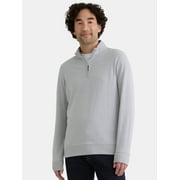 GEORGE Men's and Big Men's Knit Jersey Quarter Zip Pullover with Long Sleeves, Sizes S-3XL