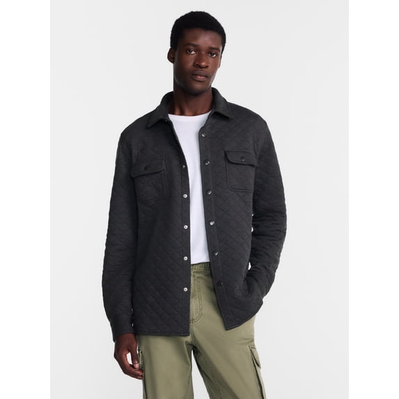 George Men's Quilted Overshirt with Long Sleeves, Sizes XS-4XLT