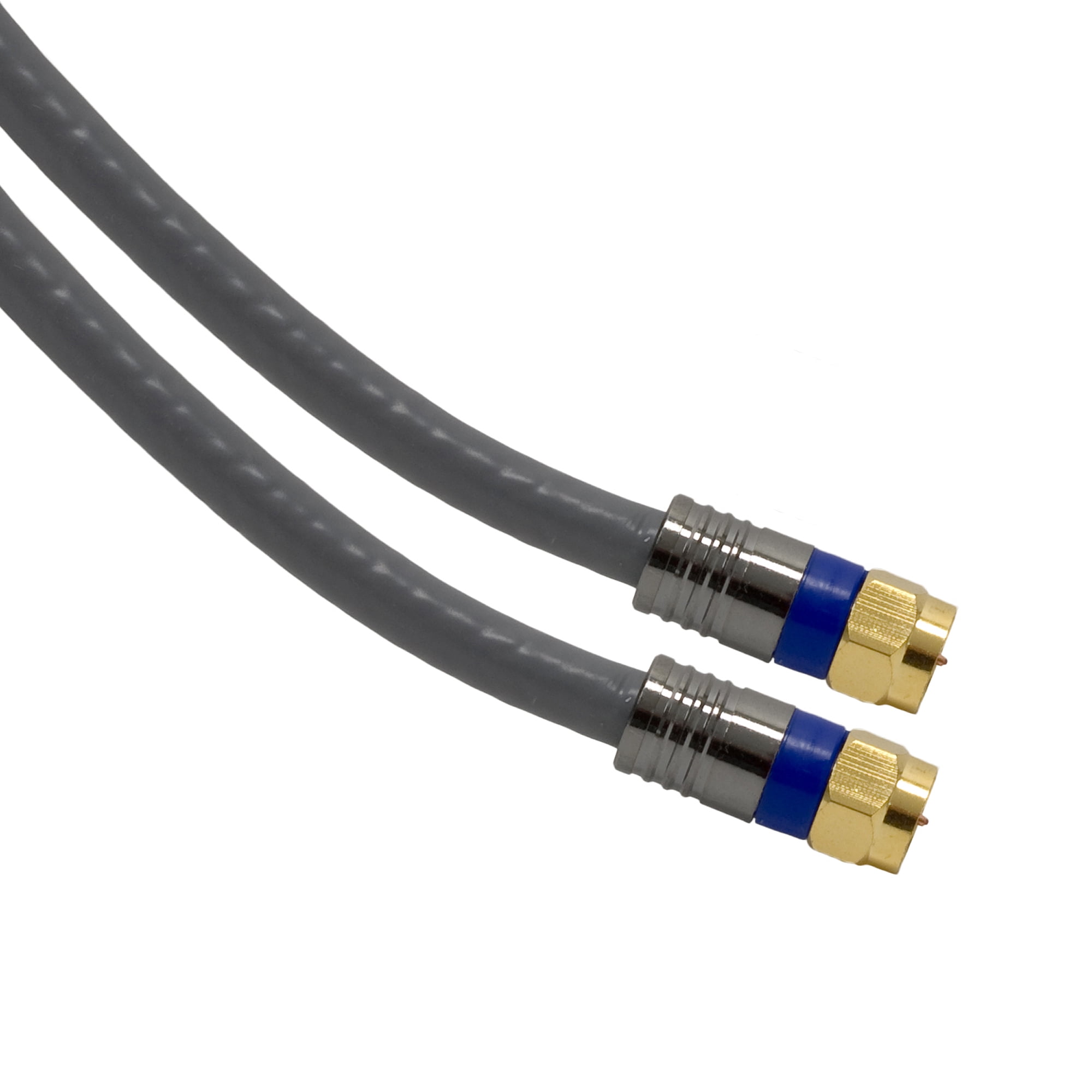 150ft RG-6 Coaxial Cable Quad Shield Solid Copper 3GHz - 75 Ohm, With Weather-Seal Brass Connectors
