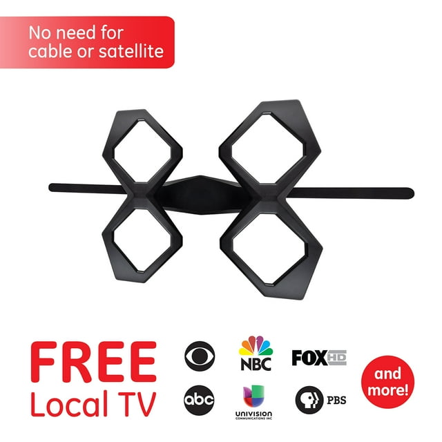 GE Quadcore Outdoor HDTV Antenna, LongRange, VHF UHF 1080P 4K