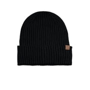 George Mens Ribbed Fleece Lined Knit Beanie,Black Soot