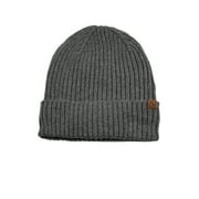 GEORGE Men's Ribbed Fleece Lined Knit Beanie,Charcoal Grey Heather